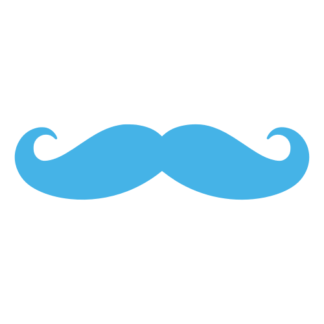 Moustache Decal (Baby Blue)